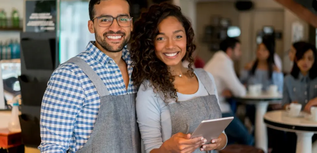 happy restaurant waitstaff