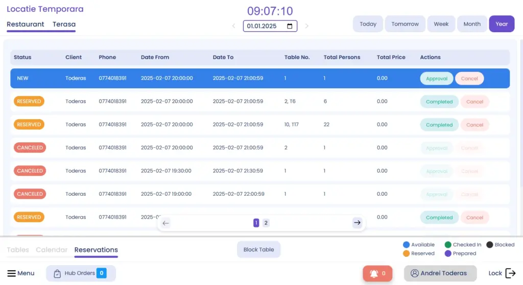 table booking software taptasty